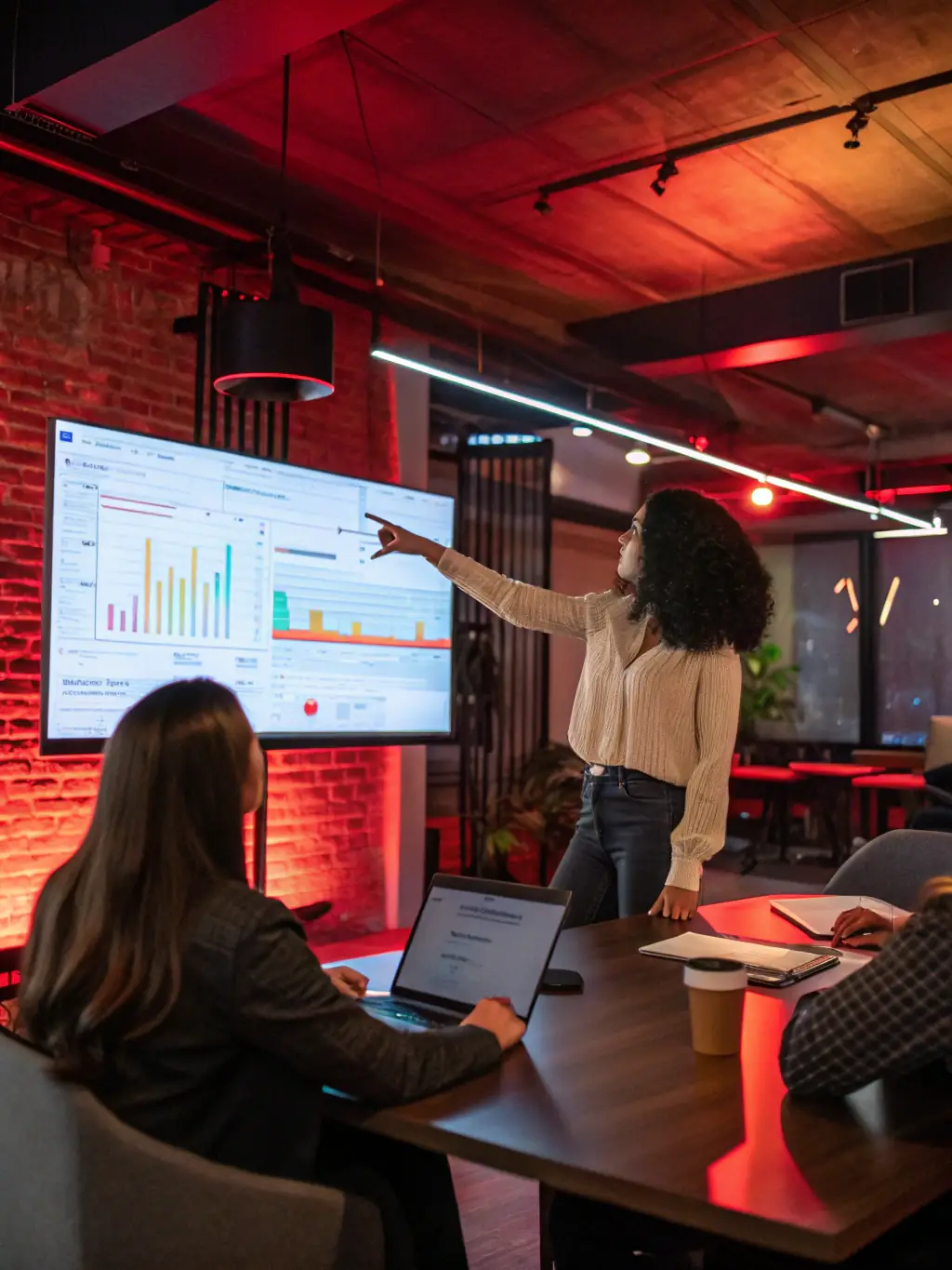 A person confidently presenting financial data in a meeting, emphasizing the importance of clear communication during inspections.
